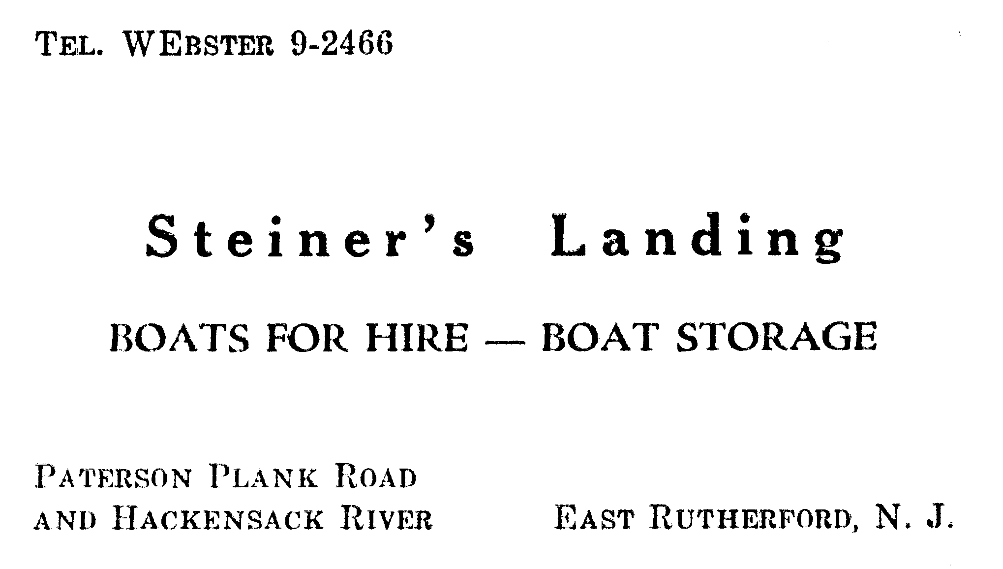 Steiners Landing business card